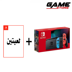 Nintendo Switch - Colorful - New Edition + 2 Games + Cover Case