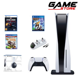 PlayStation 5 + Charging Dock + PlayStation 5 Headset + Spider-Man Miles + Rich Clank + Little Big